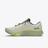 Mount to Coast R1 Agave road running shoe. Light grey and green design, ZeroSag technology for multi-day ultramarathons.