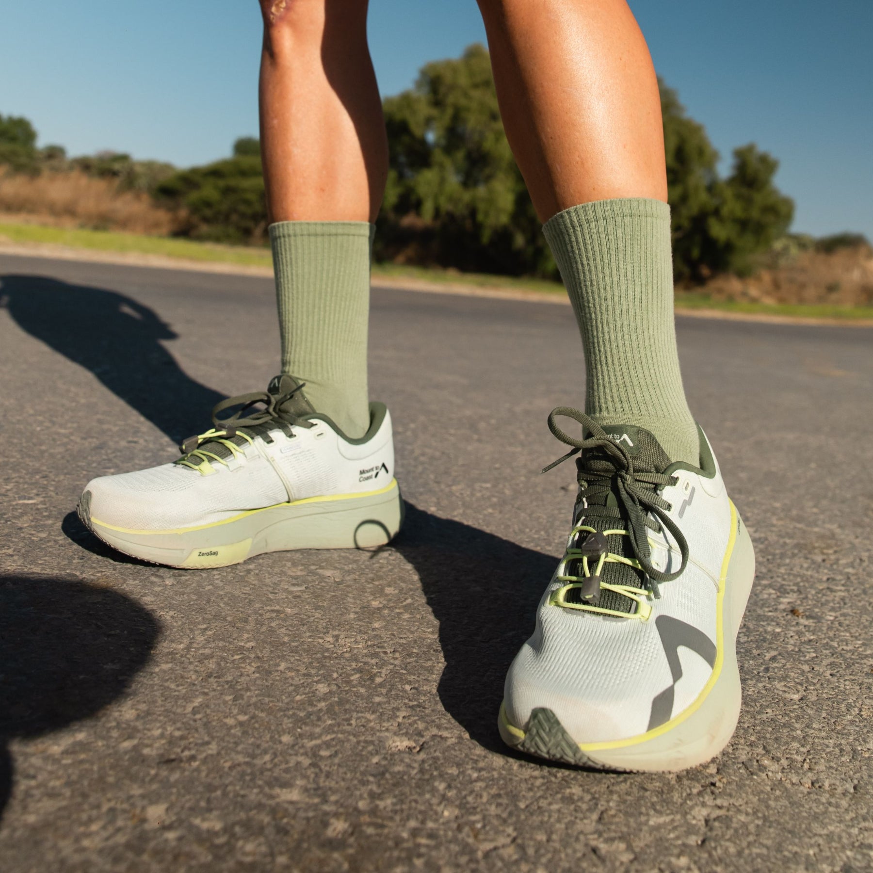 Mount to Coast R1 Agave road running shoe. Features ZeroSag technology, ideal for ultramarathons.