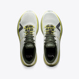 Mount to Coast R1 Agave road running shoe, white, green, yellow. LightCELL technology for ultramarathons.