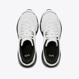 P1 stability running shoe by Mount to Coast, white upper with black sole, featuring 3D Archrail tech #Color_white|black