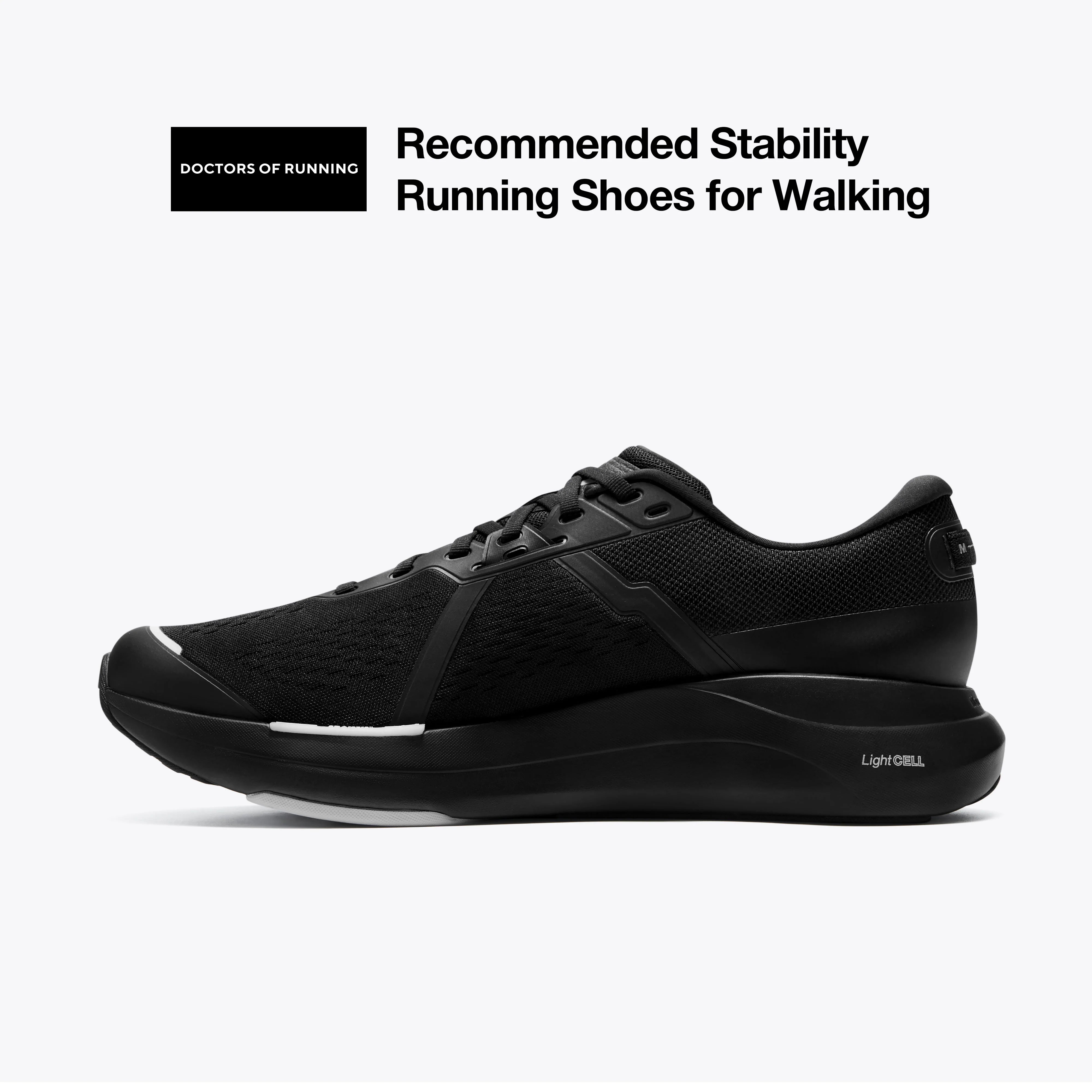 Mount to Coast black running shoe with recommended stability #Color_black