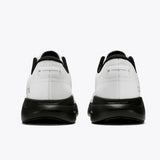 P1 running shoes rear view, showcasing 3D Archrail tech & Mount to Coast logo. #Color_white|black