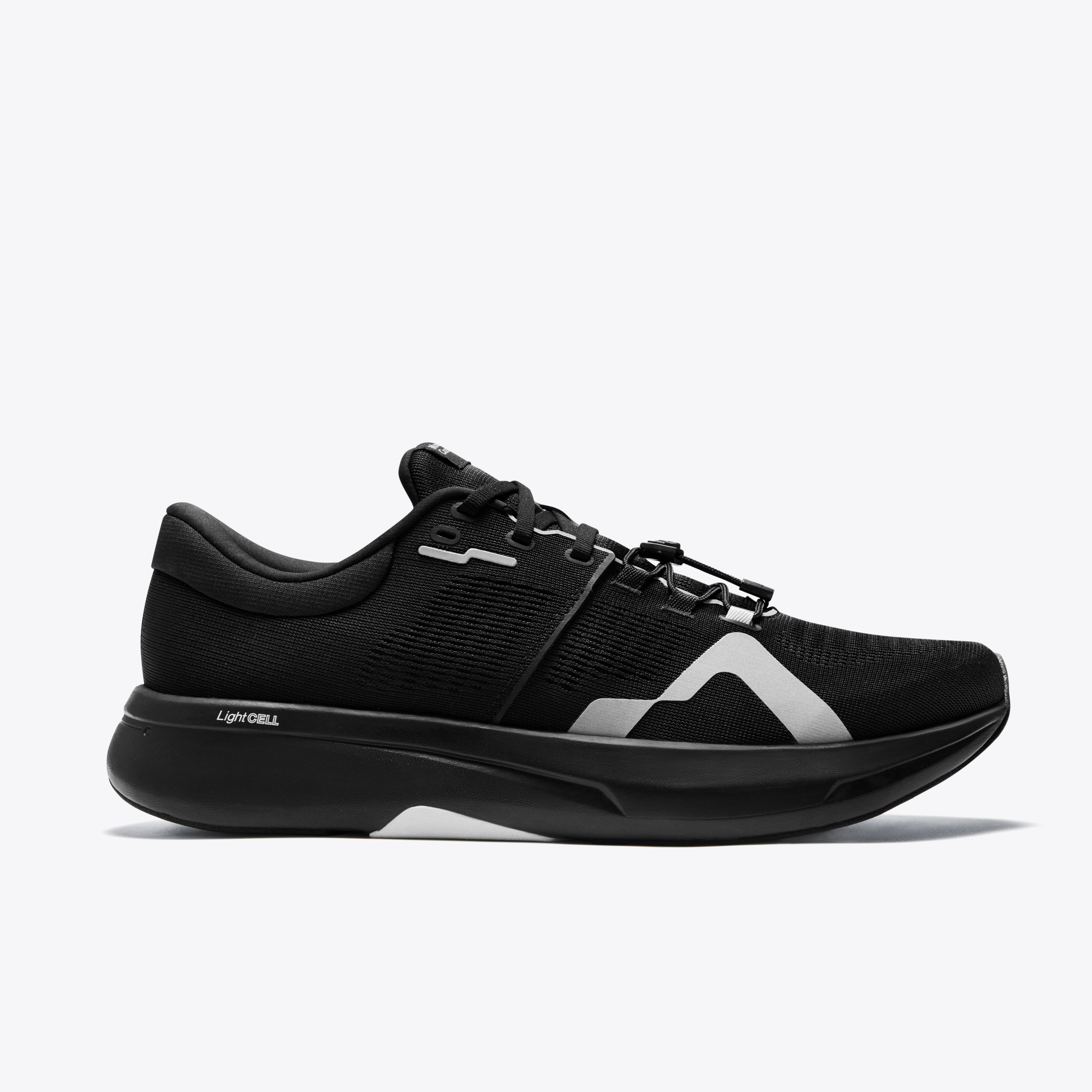 Mount to Coast R1 Black Running Shoe with Light Cell Technology #Color_black