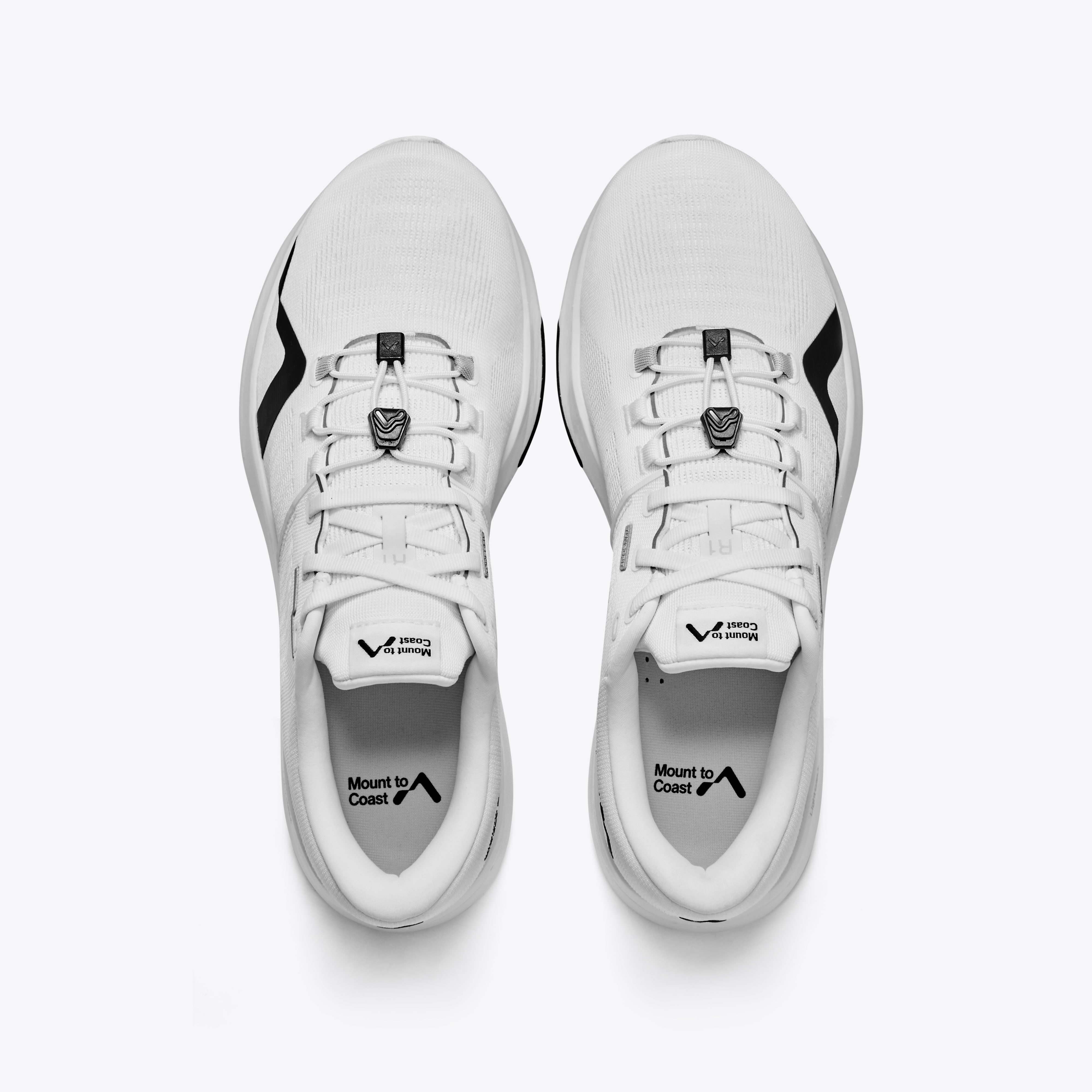Mount to Coast R1 Running Shoes, Top View #Color_white