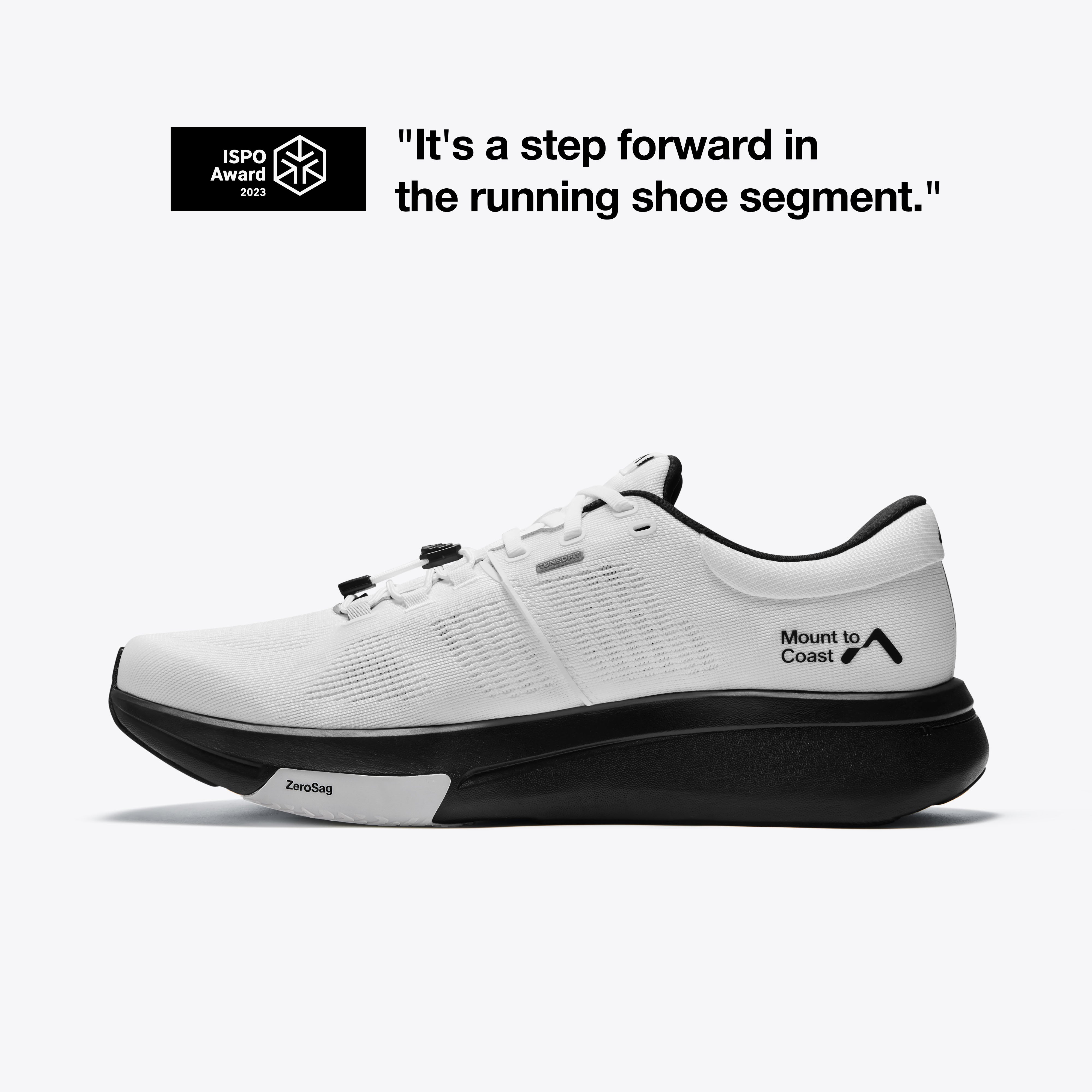 Mount to Coast R1 - ISPO Award Winning Running Shoe #Color_white|black
