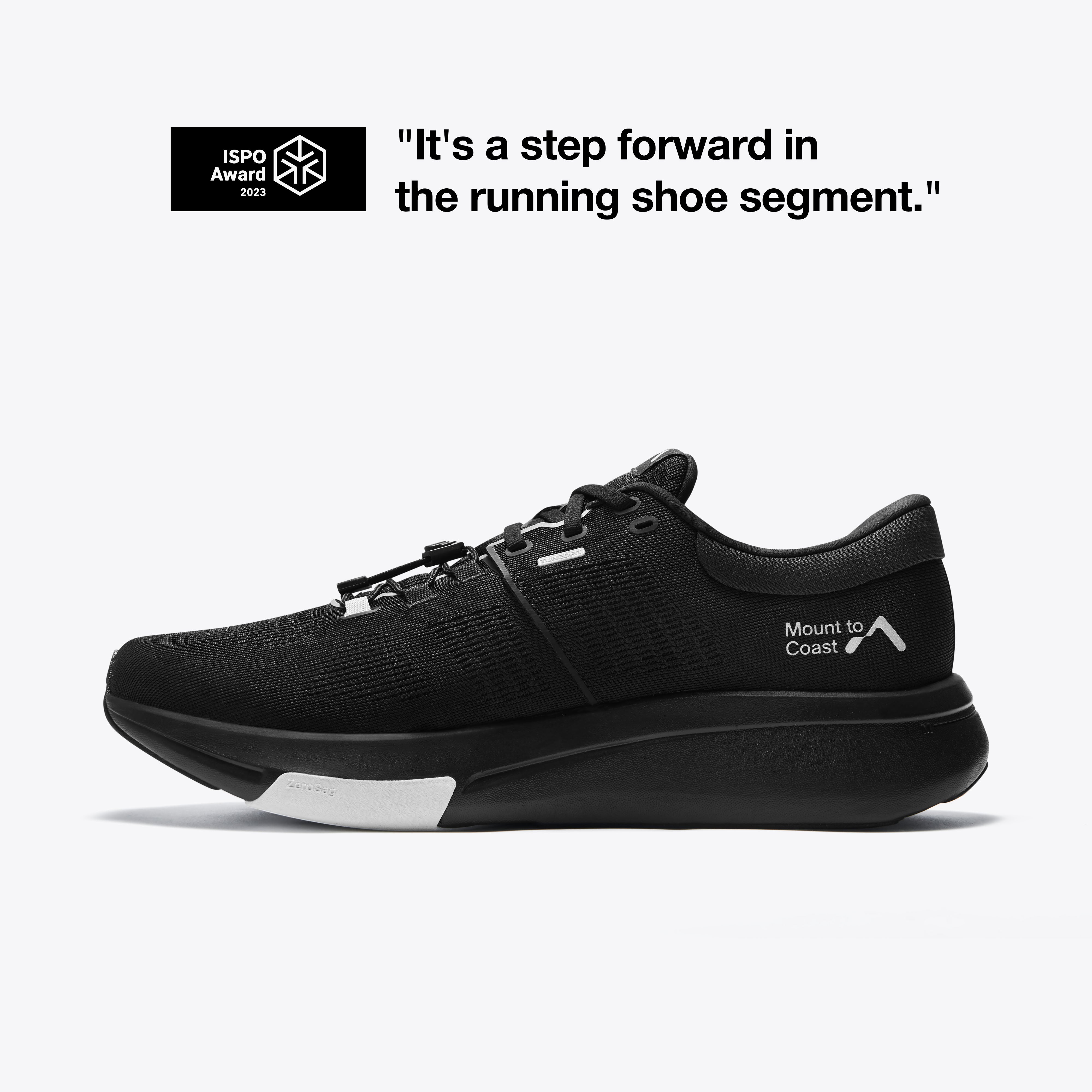 Black Mount to Coast R1R running shoe with ISPO Award #Color_black