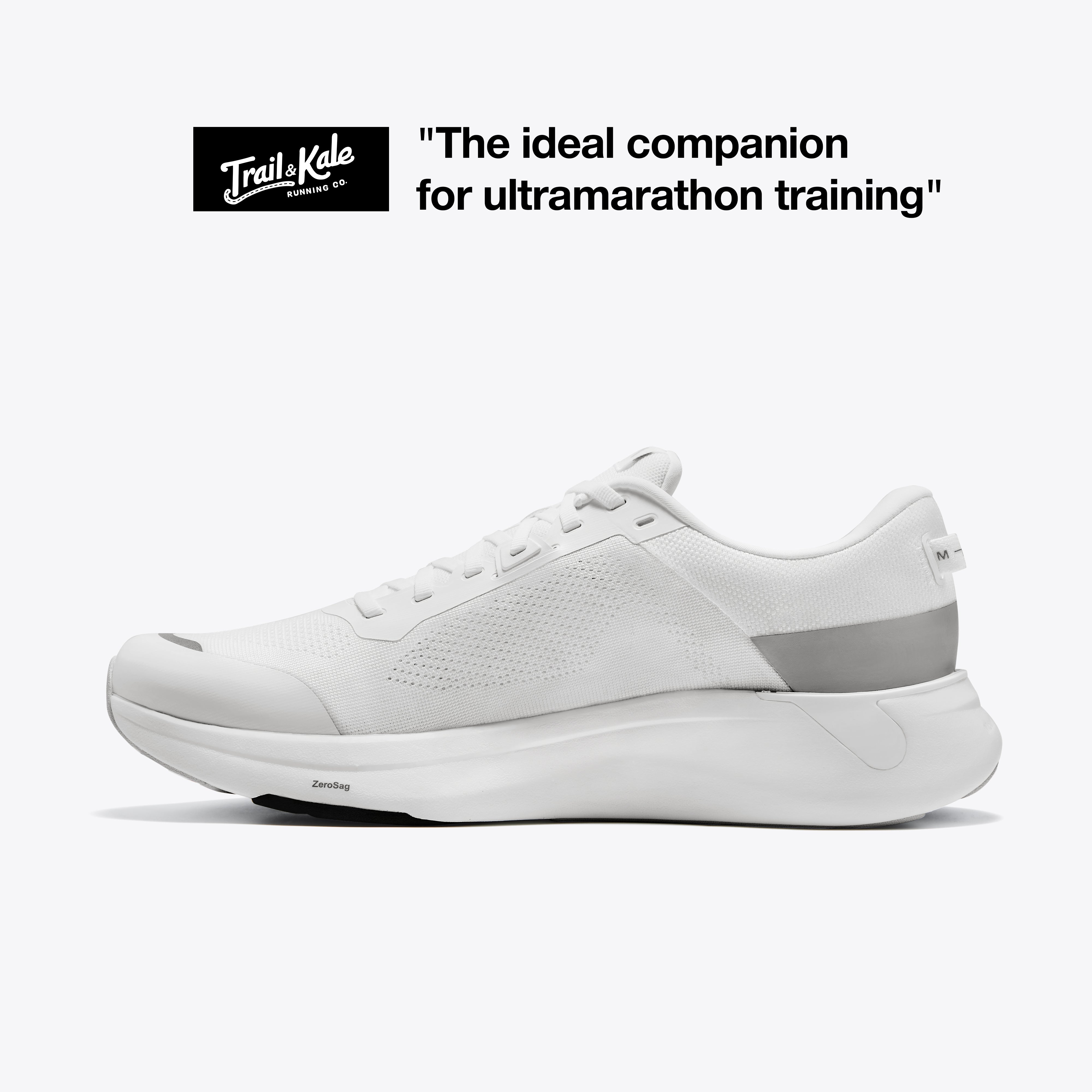 Mount to Coast S1 ultra-marathon running shoe, white and gray #Color_white
