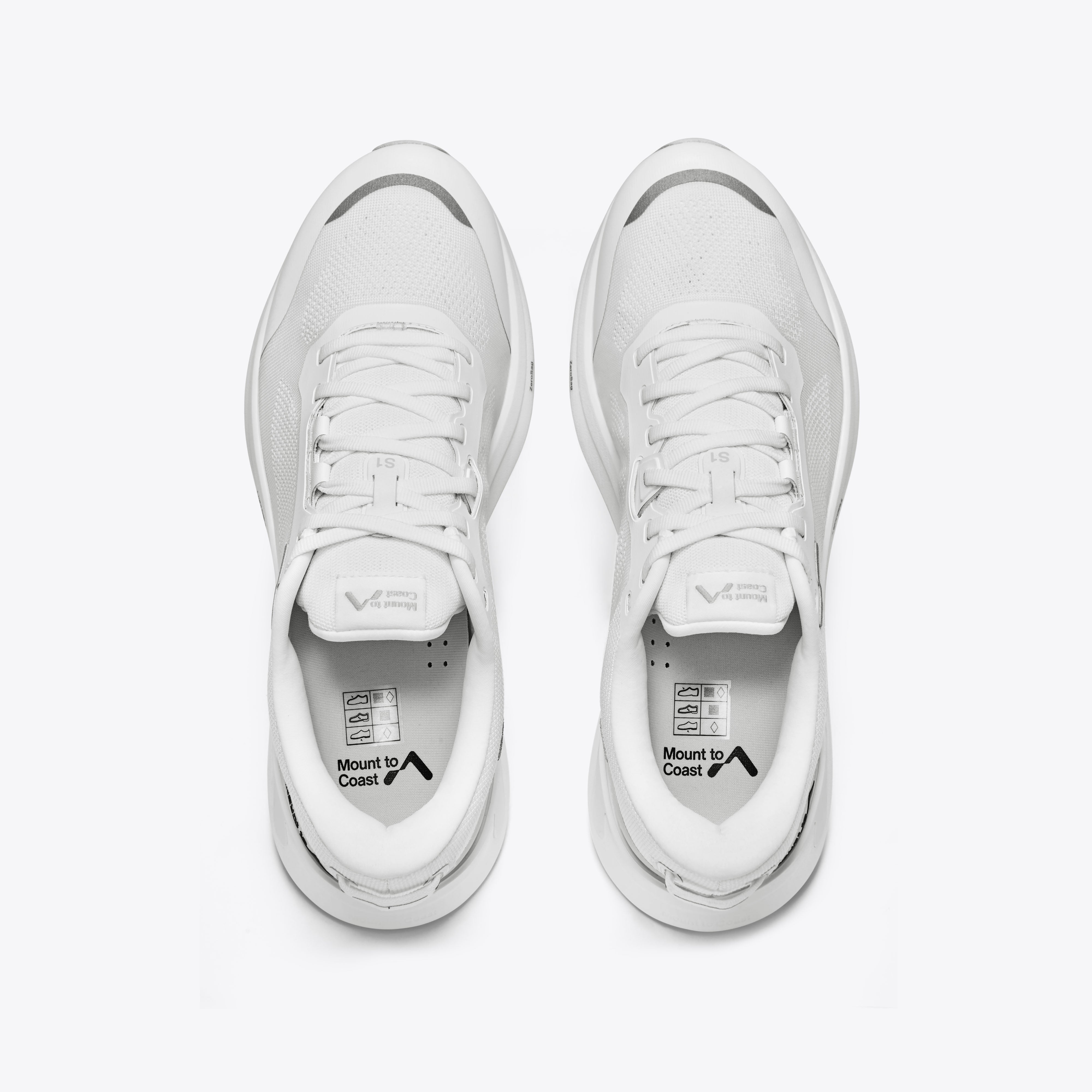 Mount to Coast S1 running shoes overhead view #Color_white